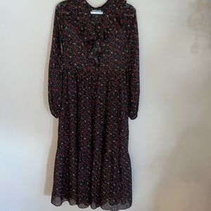 Doen 100% Silk Floral Print Maxi